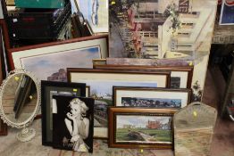 A COLLECTION OF ASSORTED PICTURES AND PRINTS TO INCLUDE LOCOMOTIVE INTEREST ETC