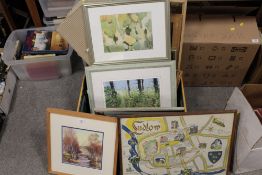 A COLLECTION OF PICTURE PRINTS AND FRAMES TO INCLUDE PASTEL PICTURES BY MARMEY SMITH, STILL LIFE ETC
