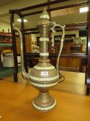 AN EASTERN STYLE BRASS TALL POT H-57 CM