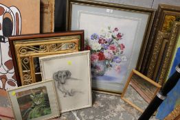 A FRAMED AND GLAZED WATERCOLOUR STILL LIFE STUDY OF FLOWERS IN A JUG, SIGNED DOREEN CHIKA,