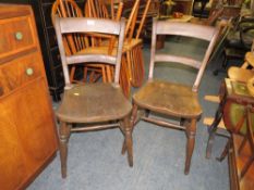 A PAIR OF TRADITIONAL KITCHEN CHAIRS