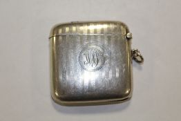 A HALLMARKED SILVER VESTA CASE APPROX WEIGHT - 42.3G