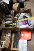 A MIXTURE OF ITEMS TO INCLUDE BULBS, GLASSWARE, ELECTRICALS, DYSON HOOVER FOR SPARES AND REPAIRS,