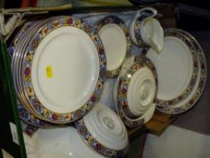A TRAY OF FLORAL DINNERWARE
