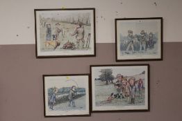 FOUR FRAMED AND GLAZED SIGNED LIMITED EDITION BRYN PARRY PRINTS