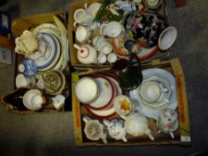 THREE TRAYS OF ASSORTED CERAMICS TO INCLUDE A MODERN ORIENTAL EXAMPLE AND SADLER TEAPOT