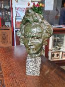 SERGE ZELIKSON (1890 - 1947), Beethoven, circa 1920, signed (on the reverse of the base) bronze, m