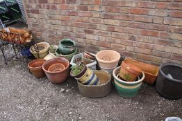 A LARGE SELECTION OF PLANTERS AND PLANT POTS - SOME WITH DAMAGES