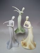 A SET OF THREE COALPORT 'MUSIC & DANCE' FIGURINES, designed and modelled by Neil Welch, comprising