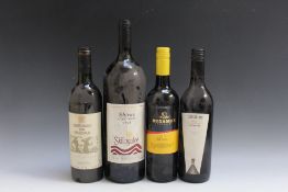 4 BOTTLES OF RED WINE CONSISTING OF 1 MAGNUM OF SKILLOGALEE CLARE VALLEY SHIRAZ 1995, 1 bottle of