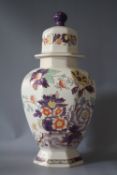 A LARGE MASONS IRONSTONE 'AMETHYST' OCTAGONAL LIDDED JAR, H 39 cm