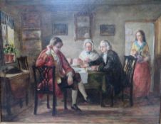 ALFRED RANKLEY (1819-1872). Interior scene with figures 'The Dejected Suitor', signed with