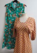 A COLLECTION OF LADIES VINTAGE CLOTHING, various styles and periods, to include three vintage skirts