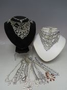 A COLLECTION OF MOSTLY VINTAGE DIAMANTE NECKLACES, various styles and periods (Approx 20)