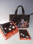 A RADLEY LEATHER MEDIUM CLASSIC GRAB BAG, together with a boxed passport holder and a boxed small