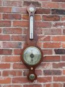 A LATE NINETEENTH / EARLY TWENTIETH CENTURY ONION TOP BANJO BAROMETER, circular 8