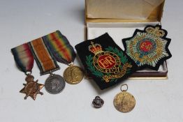 A TRIO OF WWI MEDALS AWARDED TO PTE S J JONES M2-115177 A.S.C., together with a victory medal