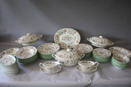 A LARGE COLLECTION OF MINTON 'HADDON HALL' PATTERN DINNERWARE, comprising, 10 soup bowls, 11 fruit /