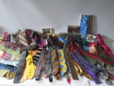 A COLLECTION OF VINTAGE GENTS TIES ETC., comprising various periods to include 40s, 50s, 60s, 70s