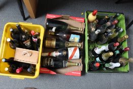 35 ASSORTED BOTTLES OF ALCOHOL ETC, to include magnums of champagne, wine, advocat, pisco etc (