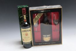 1 PRESENTATION 2 GLASS GIFT SET OF REMY MARTIN COGNAC, together with 1 bottle of Jameson whiskey (