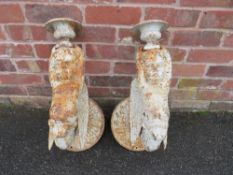 A PAIR OF 20TH CENTURY CHERUBIC WALL SCONCES, approx H 43 cm