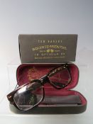 A PAIR OF NEW AND BOXED TED BAKER TORTOISESHELL FRAMED READING GLASSES 2.5, with case and cleaning