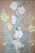 ALFRED POWELL (XX). Still life study of flowers, signed lower left to middle, watercolour on silk,