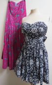 FOUR VINTAGE LAURA ASHLEY DRESSES, various styles and periods, three size 12 and the short green