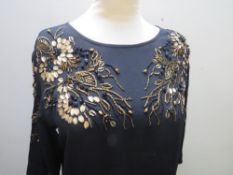 A NEW WITH TAGS BLACK EMBELLISHED BIBA TOP, size 14