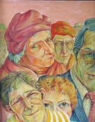 CYNTHIA LIGHT (XX). Modernist figure studies 'Crowd, Cross Section I', see verso, signed lower