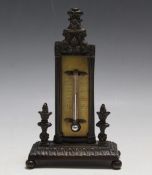 A SMALL ANTIQUE DESK THERMOMETER, H 16 cm