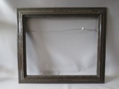 A LATE 19TH / EARLY 20TH CENTURY FAUX TORTOISESHELL DUTCH FRAME, frame W 9 cm, rebate 54 x 65 cm