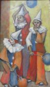 MARTIN WIELAND (XX). Study of three clowns with balloons, signed and dated 1987 lower middle to