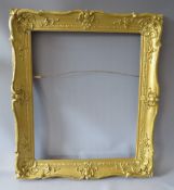 A 19TH CENTURY GOLD SWEPT FRAME, with some restoration, frame W 8 cm, rebate 63 x 51 cm