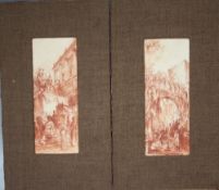 SIR FRANK WILLIAM BRANGWYN (1867-1956). A pair of Continental town scenes with figures in