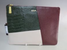 A NEW WITH TAGS BIBA MULTICOLOURED LEATHER POUCH / CLUTCH BAG, single zip closure to top edge, W