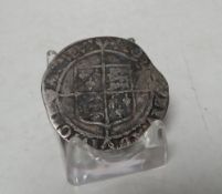 AN ELIZABETH I SILVER COIN, Dia. 3 cm