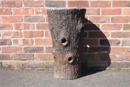 A VICTORIAN SALT GLAZED POTTERY STRAWBERRY PLANTER, H 71 cm