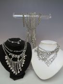 A COLLECTION OF MOSTLY VINTAGE DIAMANTE NECKLACES, various styles and periods (Approx 20)