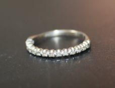 AN 18CT WHITE GOLD DIAMOND HALF ETERNITY RING, approx weight 2.5g, ring size O