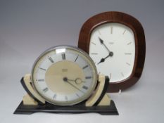 A MID 20TH CENTURY JUNGHANS ATO MAT WALL CLOCK, clock H 25 cm, inc hanger 43 cm, together with a