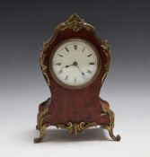 A BURR MAPLE MANTLE CLOCK, H 25 cm