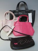 A RADLEY LEATHER MEDIUM CLASSIC GRAB BAG, with tags and dust bag, together with two small twin