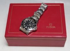 ROLEX - A BOXED TUDOR PRINCE OYSTER DATE SUBMARINER 200 WRISTWATCH, with box and paperwork from 1989