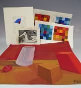 AFTER TERRY FROST (1915-2003). Five various abstract compositions, various media on paper, all