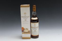 MACALLAN - 1 BOXED BOTTLE OF 10 YEARS OLD SHERRY OAK WHISKY