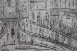 AFTER LAURENCE STEPHEN LOWRY (1887-1976). busy street scene with numerous figures, bears signature