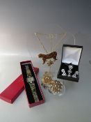 A SMALL SELECTION OF DESIGNER COSTUME JEWELLERY, to include a Nolan Miller necklace and earring