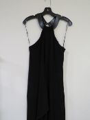 AN AMANDA WAKELEY BLACK EVENING DRESS UK SIZE 10, viscose outer, silk lining